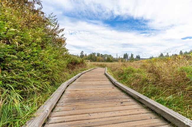 Enjoy a peaceful stroll on the boardwalk at nearby North Creek Park.