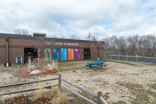 Five Hawks Elementary serves children in grades K through 5.