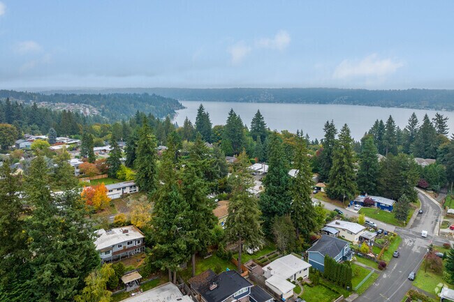 Hilltop homes in West Lake Sammamish offer scenic views of the lake below.