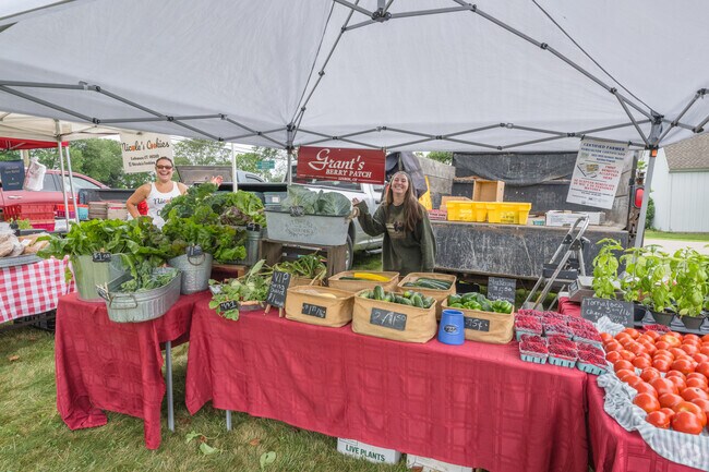 Grant's Berry Patch has the finest display of fresh vegetables at the Lebanon Farmer's Market in Alden Tavern Park in Lebanon.