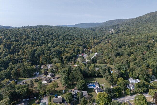South-facing views from Juniata Gap reveal the Allegheny foothills.