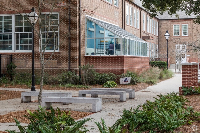 Charleston Charter School for Math & Science in Charleston has outdoor sitting areas.