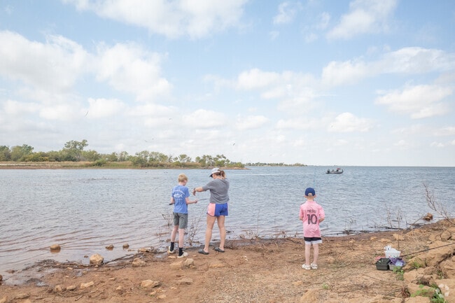 Residents of the Village live close to fishing opportunities in Hefner Lake.