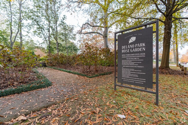 Delano Park features a beautiful rose garden.
