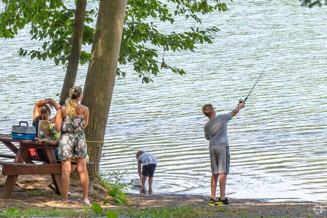 It's not uncommon to see families fishing along the shores of Grubb Lake in Farmland.