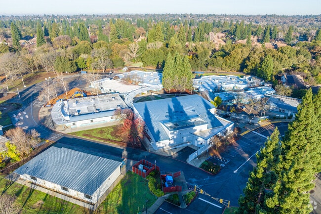 There are several buildings at Gold River Discovery Center.