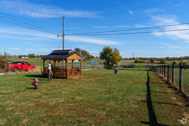 Jessamine County Dog Park offers a fenced in play area for dogs to play in South Nicholasville.