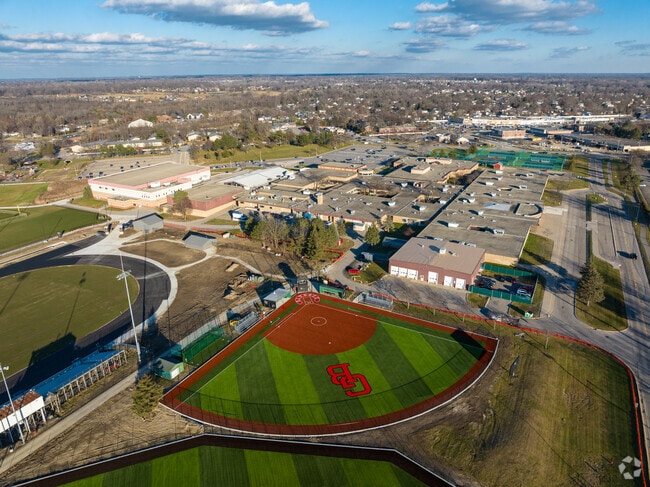 Grand Blanc High School includes several sports fields on its campus.