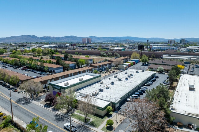 An aerial view of Coral Academy of Science Middle School facing South East.