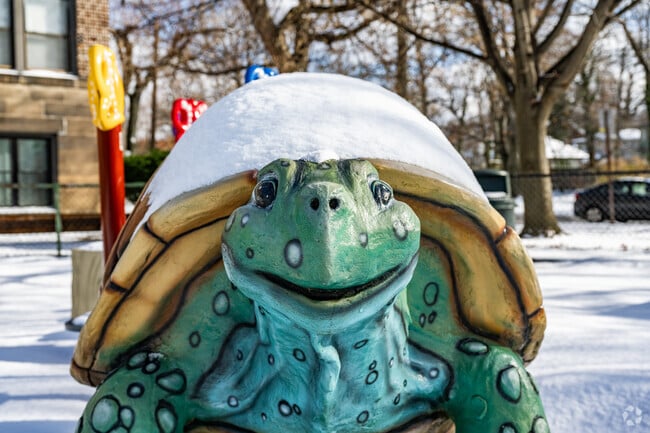 Cleveland Heights's Turtle Park has happy turtles that smile in greeting to all who visit.