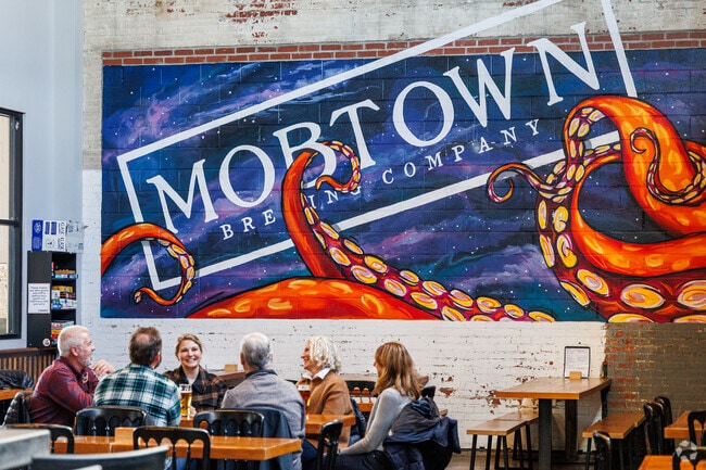 Mobtown Brewing is a popular venue for residents of Brewer's Hill to hang out.