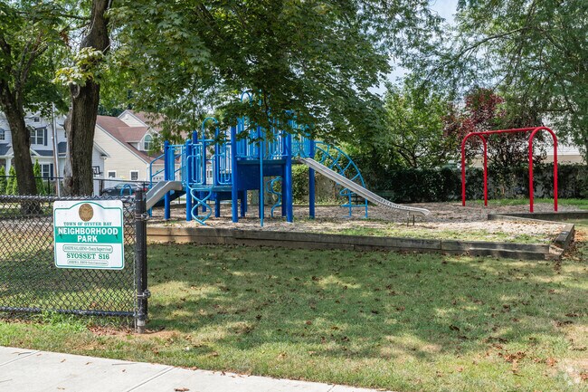 Peg Pl Park has a jungle gym for area children to play.
