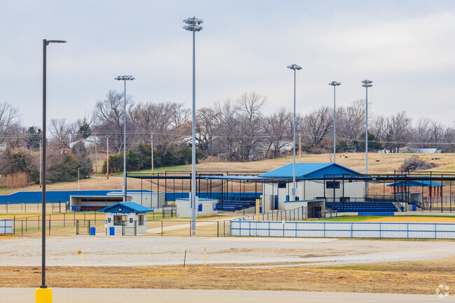 Stroud High School offers sports field for children.