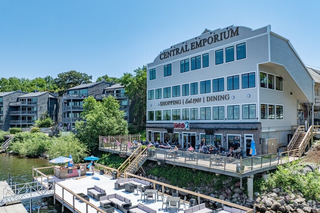 Much of Arnolds Park is accessible by water, including the century-old Central Emporium.