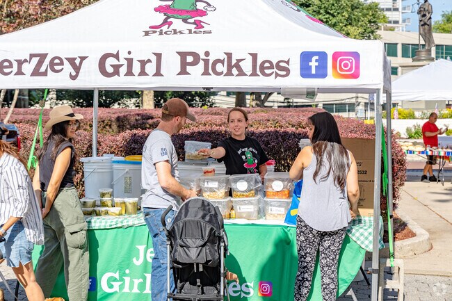 Savor seasonal flavors at the West New York Farmers’ Market in Donnelly Park.