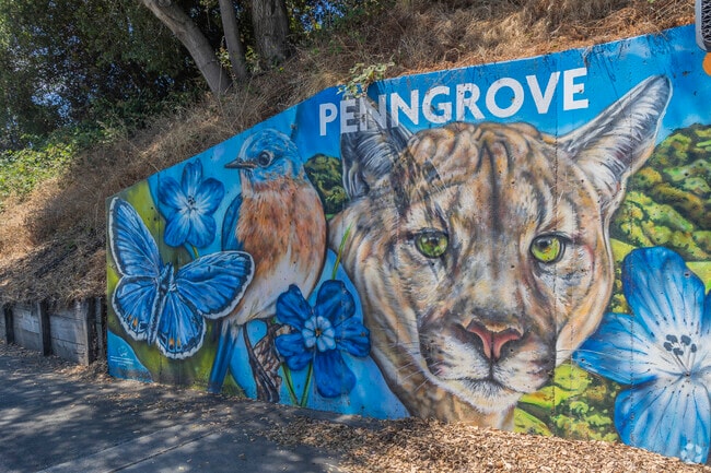 Along Penngrove's Old Redwood Highway is a beautiful mural welcoming people to Penngrove.