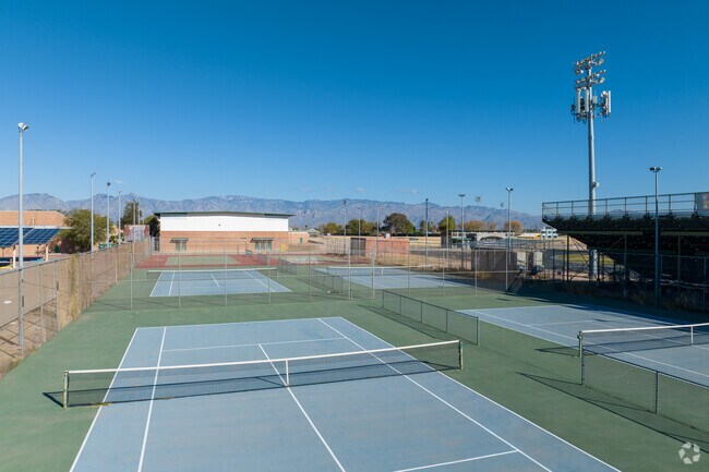 Santa Rita High School has numerous tennis courts.
