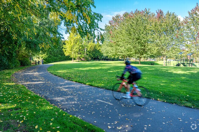 Walk or bike along the Sammamish River Trail on the north side of Brickyard Road.