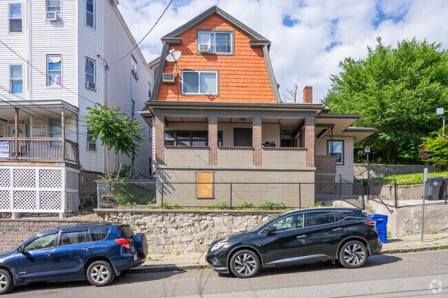 Many single and multi-family properties sit elevated from the road in Bellingham Square.