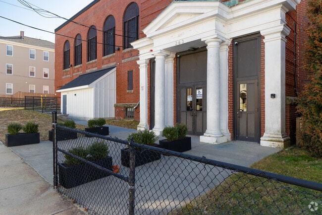 Alternate entrance at Argosy Collegiate Charter Middle School in Fall River, Massachusetts.