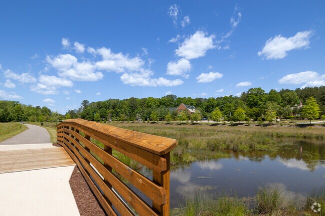Indian Creek Trailhead in Morrisville is accesable from Town Hall Drive.