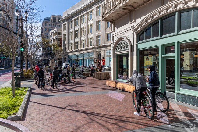 Latham Square in Uptown is always full of life.