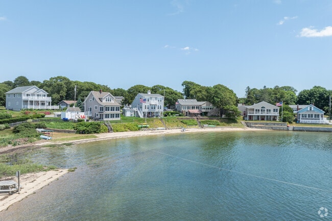 Large bay windows enable residents of Bourne to enjoy the water views.