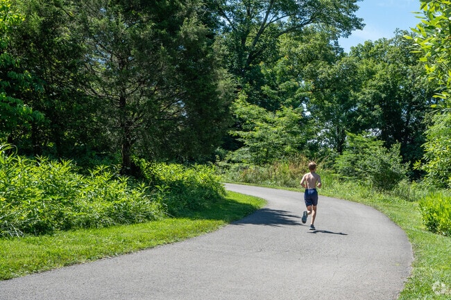 The walking and running paths at Broad Run Park are wide and paved.