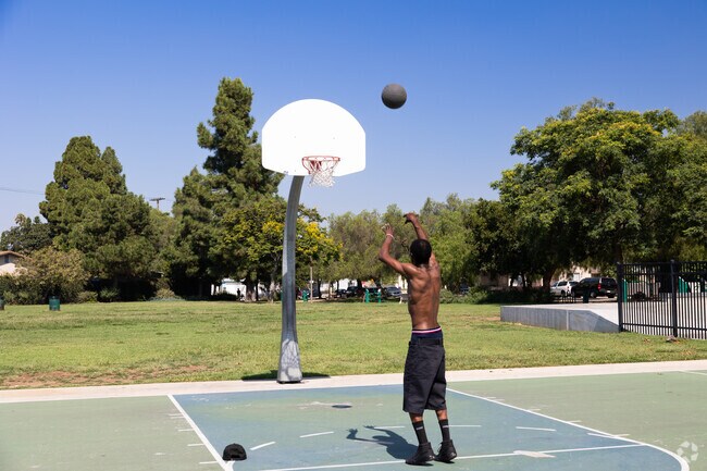 A man enjoys an open court at Orizaba Park in Long Beach.