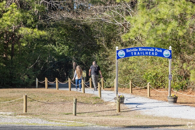 Leland families go to The Belville Riverwalk Park to explore the beautiful trails in Leland.