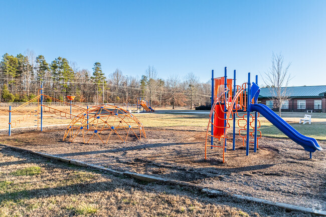 Brier Creek Elementary School features a vibrant playground.