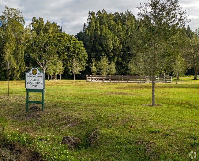 Oakhill Equestrian Park entrance sign.