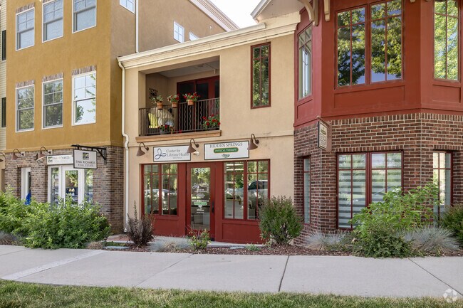 Charming retail shops line the downtown corner of Hidden Springs in Outer Northeast Boise.