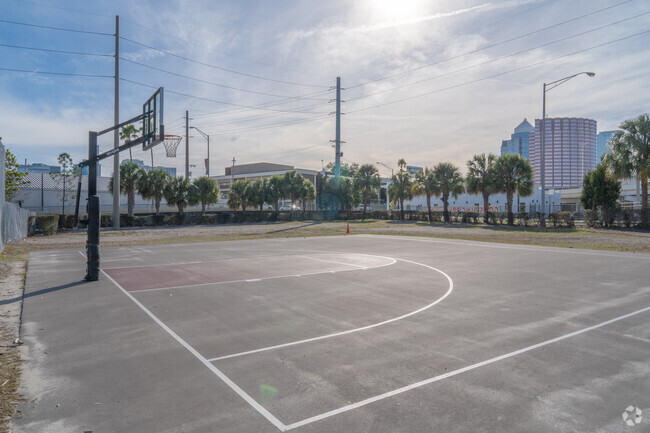 Channelside Academy of Math & Science has a basketball court outside.