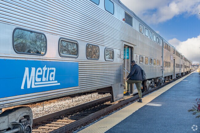 Residents can use the Metra at Big Timber Road to be in Chicago in only one hour.