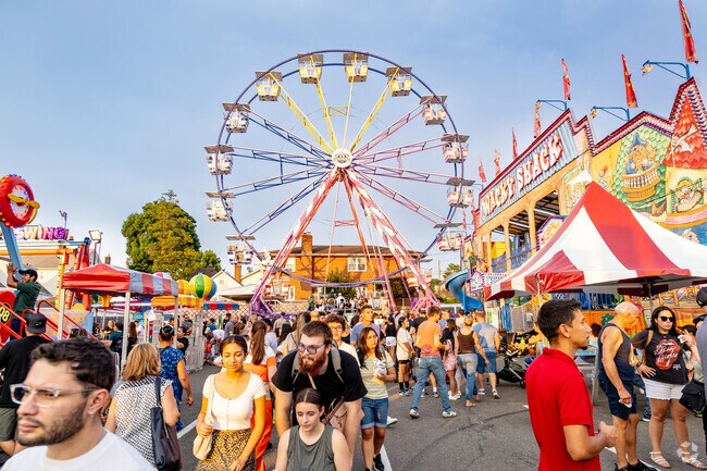 The Ferris wheel drapes the backdrop of St. Rocco's Feast in Glen Cove.