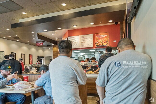 Hungry patrons line up at Panda Express near Princess Park.