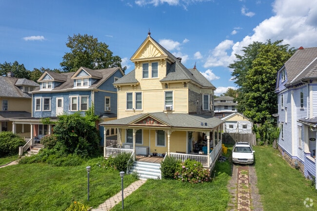 This home has a large porch in the Berkeley Square & Parkside neighborhood.