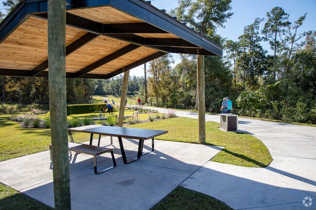 The pavilions at Debbie Lightsey Nature Park are a great place for a picnic.