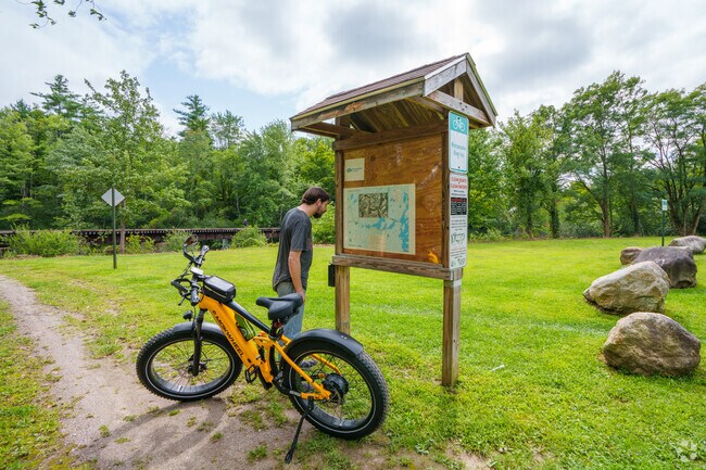 Plan out your route by looking at the map of the Winnipesaukee River Trail in Northfield.