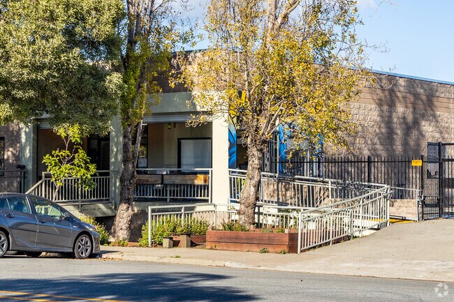 Rise University Preparatory sits on a largely industrial street.