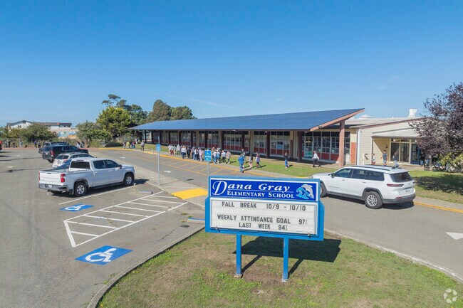 Dana Gray Elementary School serves as the main elementary school for the Fort Bragg Unified School District.