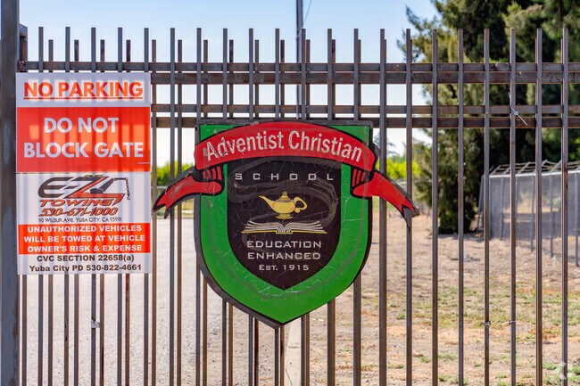 Signage welcomes students to Adventist Christian School.