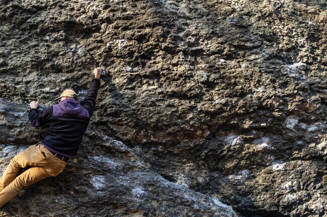 Explore the rock climbing at Webster Woods Conservation Area in Newton.
