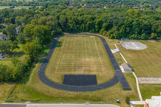 Football field with a track are popular sports here at Power Middle School.