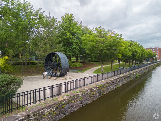 Holyoke Heritage State park is a beautiful park with a playground and sculptures throughout.