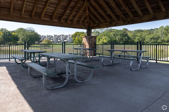 Minshall Park in Tulsa, offers park goer's a place to relax in their picnic gazeebo.