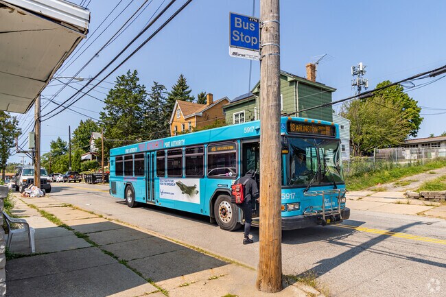 Arlington residents take advantage of the PRT bus stops up and down Arlington Avenue.