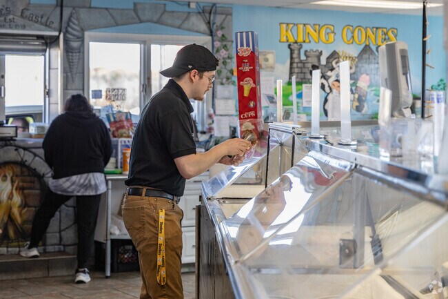 Residents of Connoquenessing Township enjoy ice cream at King Cones Castle.
