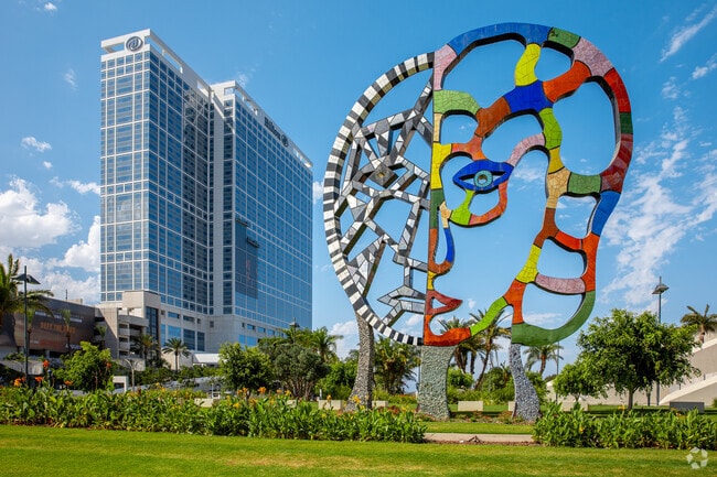 Art installations are common in Downtown San Diego such as this piece near the convention center.